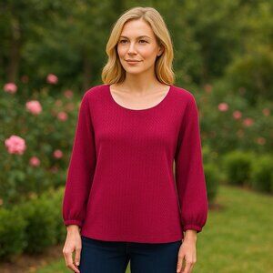 Anthropologie Arya Textured Pink Blouse‎ Bohemian Milk Maid Peasant FairyCore XS